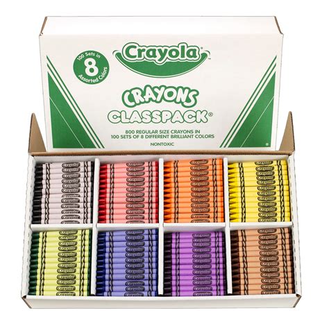 Crayola® Crayons Classpacks 8 Color Reg Size 800 Count Bin528008 Supplyme