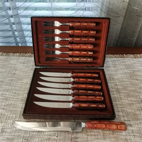 Glo Hill England Bakelite Carving Set Of 13 Pieces Vintage MCM