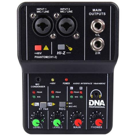 DNA MIX 2 Analog Mixer 2 Channel Hi Z USB Audio Interface DNA MIX 2