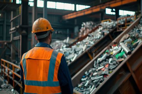 Worker Sorting Recyclable Plastic Bottles At A Recycling Facility