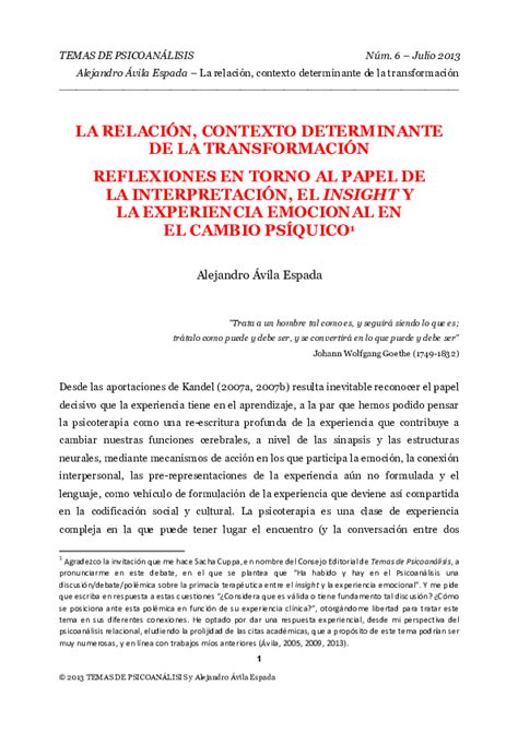 Pdf A Ávila 2013 La Relación Contexto Determinante De La