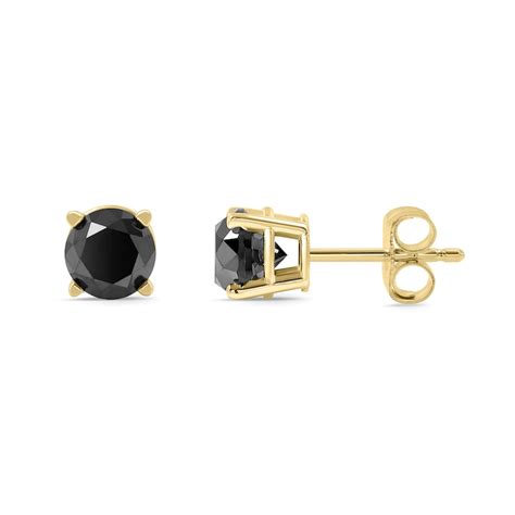 1-1/2 CT. T.W. Black Diamond Stud Earrings in 10K Gold | Zales