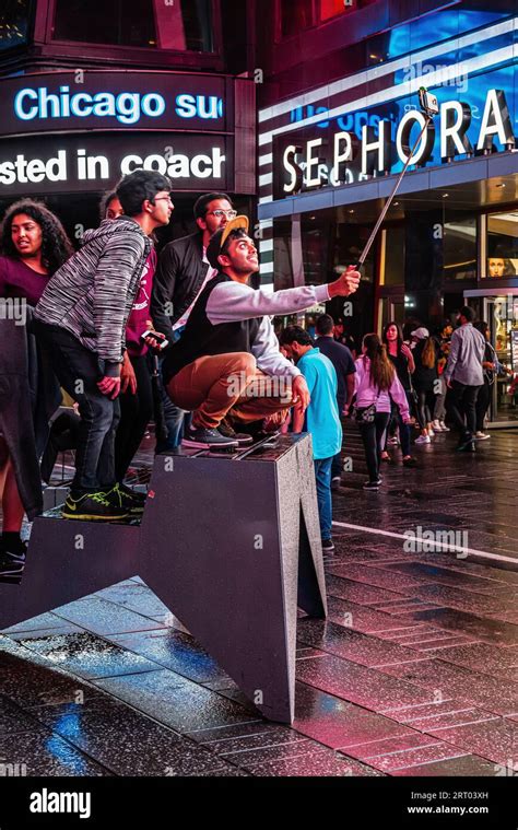 Times Square Theater District Manhattan New York New York Usa Stock