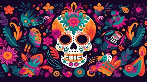 Fondo Plantas Usadas En La Celebración Mexicana Del Día De Los Muertos