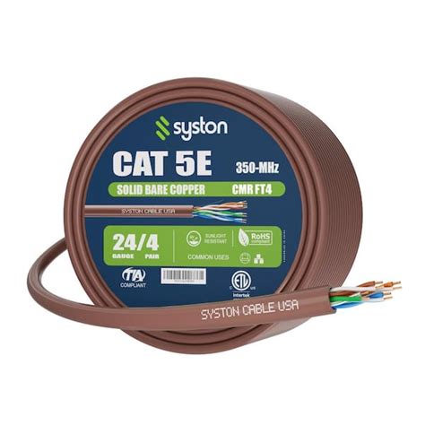 Syston Cable Technology Ft Tan Cmr Riser Rated Cat E Mhz