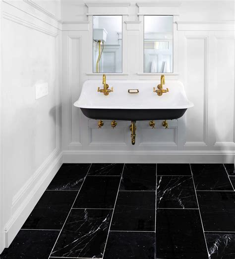 Sable Black Polished Marble Tile Floor And Decor