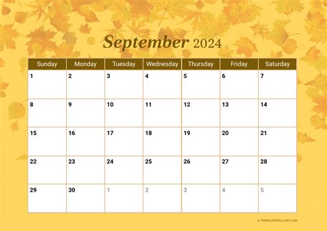 September 2024 Calendar Template Download Printable Pdf Templateroller