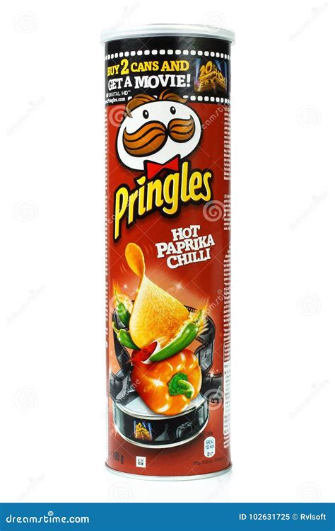 Pringles Original Potato Chips Box Editorial Image Image Of Chips