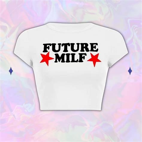 Future MILF Y2K Crop Top Short Sleeve Baby Tee Chic 90s Slogan Text T Shirt Funny Aesthetic