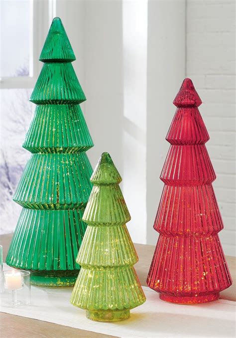 Pre Lit Glass Trees Grandin Road Tabletop Christmas Tree Glass Christmas Tree Christmas