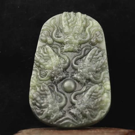 China natürliche Hetian Jade hand geschnitzte Statue Drachen Anhänger d