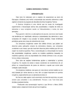 QUÍMICA INORGÂNICA TEÓRICA qu 205 mica inorg 194 nica te 211 rica pdf