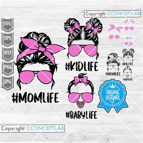 Mom Life Kid Life Svg Mom Life Svg Mom Life Cut Files Messy