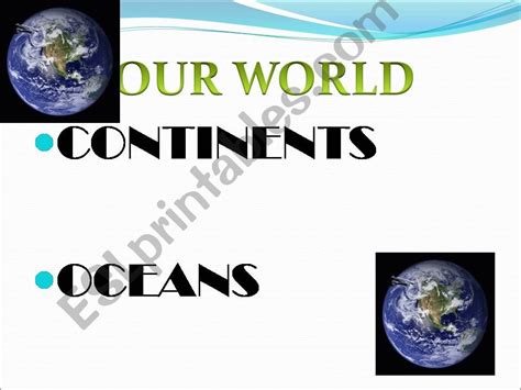 Esl English Powerpoints Our World