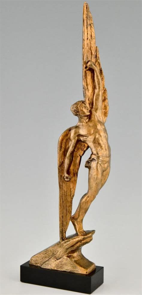 Art Deco Bronze Sculpture Of Icarus Deconamic