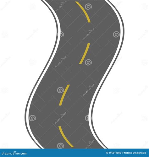 Winding Road Isolated Highway Vector Stock Illustration Illustration