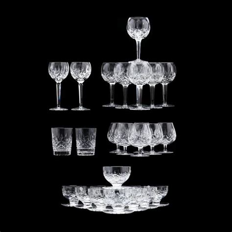 Waterford A Collection Of Lismore Cut Crystal Stemware Lot