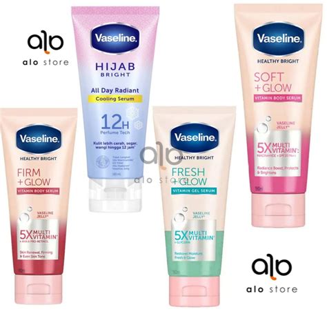 Jual Vaseline Hijab All Day Healthy Bright Hand Body Lotion Vitamin Serum Soft Glow Fresh180