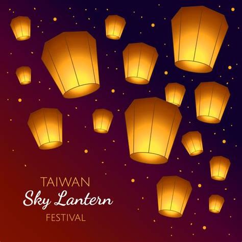 Taiwan Sky Lantern Festival Vector 273582 Vector Art at Vecteezy