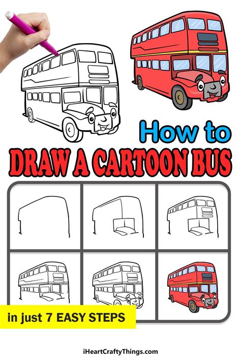 How to Draw A Cartoon Bus – A Step by Step Guide | Cute easy drawings ...