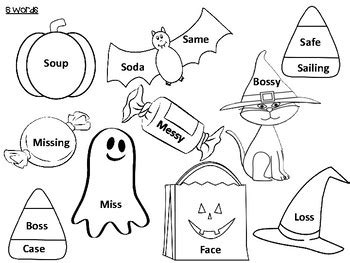 Halloween Articulation Coloring Sheets Packet Print And Go No Prep