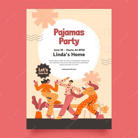 Premium Vector Hand Drawn Pajamas Party Poster Template