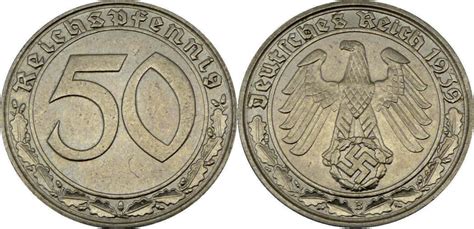 Deutschland Drittes Reich 50 Reichspfennig 1939 B Fünfzig