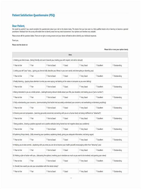 Patient Feedback Form Template