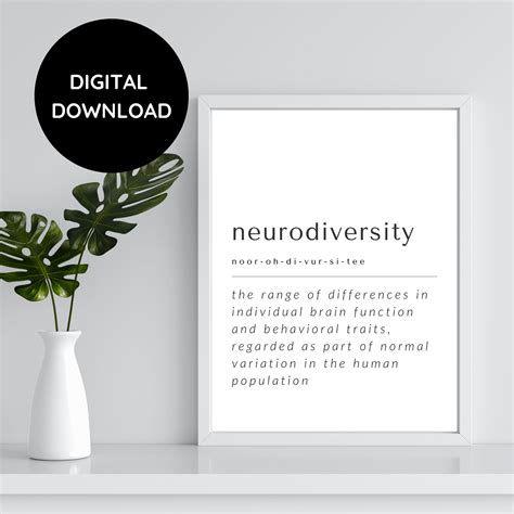 Set Of 4 Neurodiversity Definition Posters Autistic Pride Wall Art