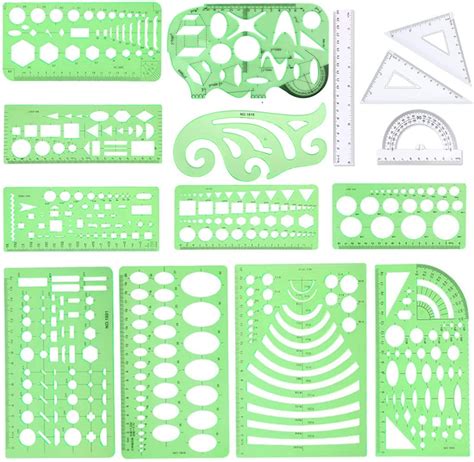 Buy 15pcs Geometric Stencils Drawing Templatesdrawing Stencils