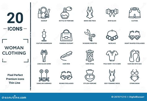 Linear String Bikini Icon From Fashion Outline Collection Thin Line String Bikini Icon Isolated