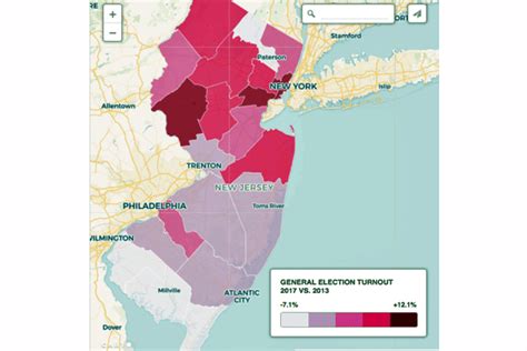 Interactive Map Tracking Voter Turnout County By County Nj Spotlight