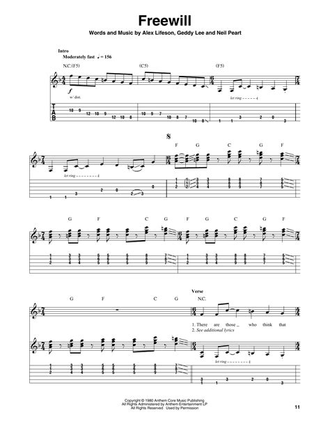 Freewill By Rush Guitar Tab Play Along Guitar Instructor