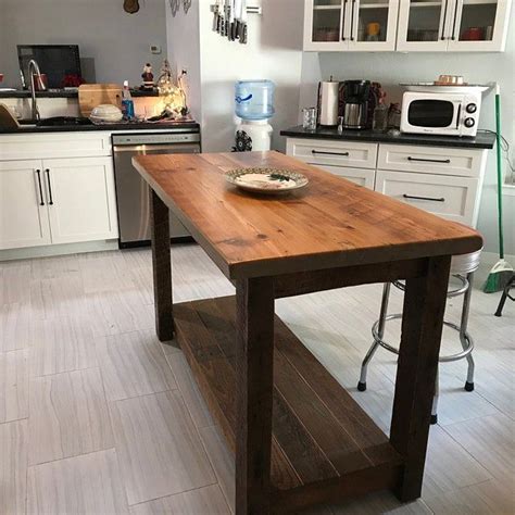 Rustic Kitchen Island Made From Reclaimed Pine Barnwood Made Etsy