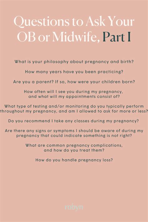 Questions To Ask Your Ob Or Midwife Artofit