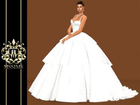 MSSIMS Bride Wedding Tulle Gown Sims 4 Wedding Dress Gowns Big