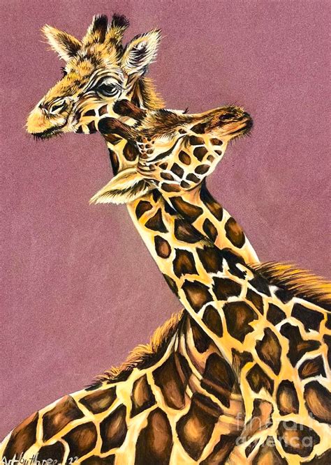 Giraffes Entwined By Art By Three Sarah Rebekah Rachel White In