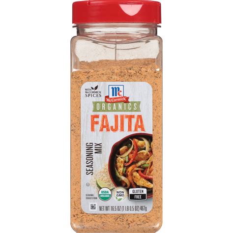 Mccormick Organics Fajita Seasoning Mix 165 Oz Mixed Spices