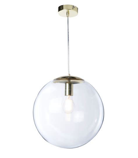 Suspension Globus Verre Et M Tal Laiton Lussiol Lighting