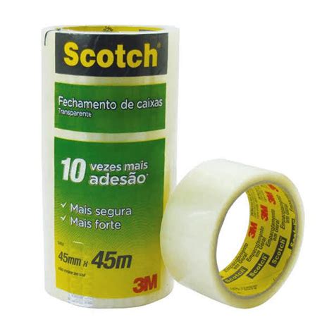 Fita Adesiva De Empacotamento Scotch 45mm X 45m Transparente Unidade