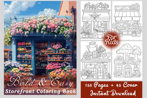 Bold Easy Storefront Coloring Book Graphic By Craft Design Creative