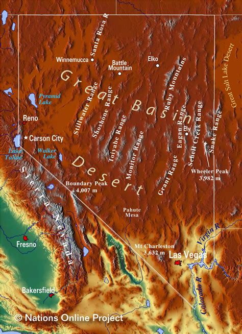 Map of Nevada State, USA - Nations Online Project