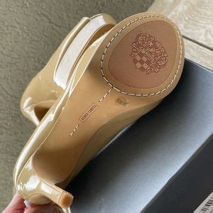 Vince Camuto Shoes Vince Camuto Lorim Nude Peep Toe Platform Heels Soft Patent Leather New