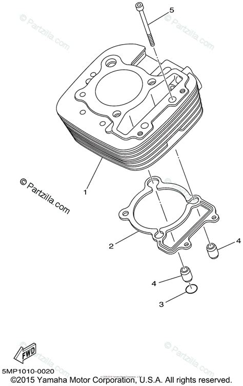 Yamaha Motorcycle 2002 OEM Parts Diagram For CYLINDER Partzilla