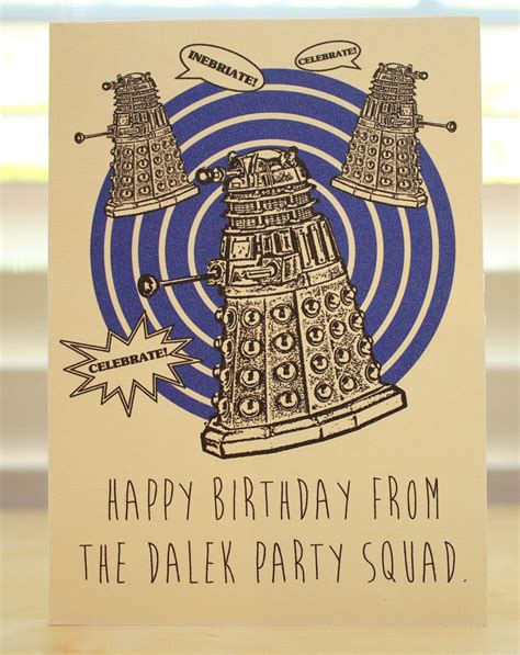 Doctor Who Birthday Card Dalek Tardis Dr Who By Comradecards