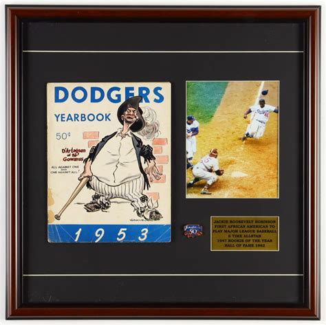 Original Dodgers Yearbook Jackie Robinson Custom Framed Photo