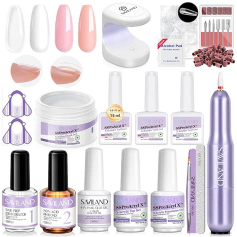 Amazon Saviland Builder Nail Gel Kit With Nail Drill Clear Pink Nude White Gel Builder For