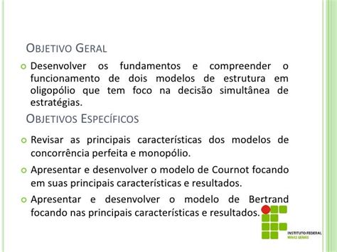 Modelos De Objetivos Gerais E Especificos Vários Modelos