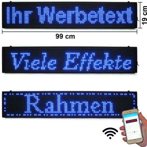 Led Laufschrift 99x19 Cm Blau Wifi Innen P10