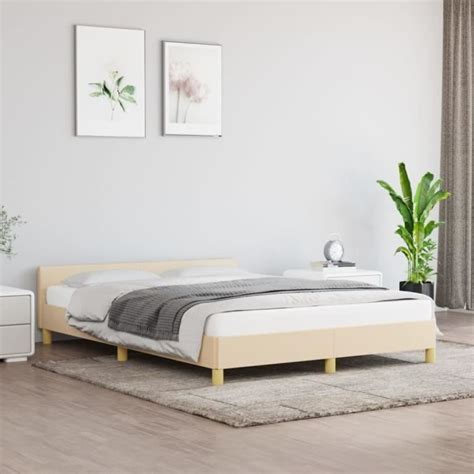 Lit supersleep Tête de lit inclus Cadre de lit Crème 140x190 cm